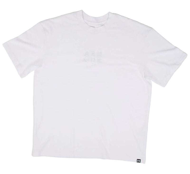 Under Armour "ARM OUR" tonal embroidered tee - white