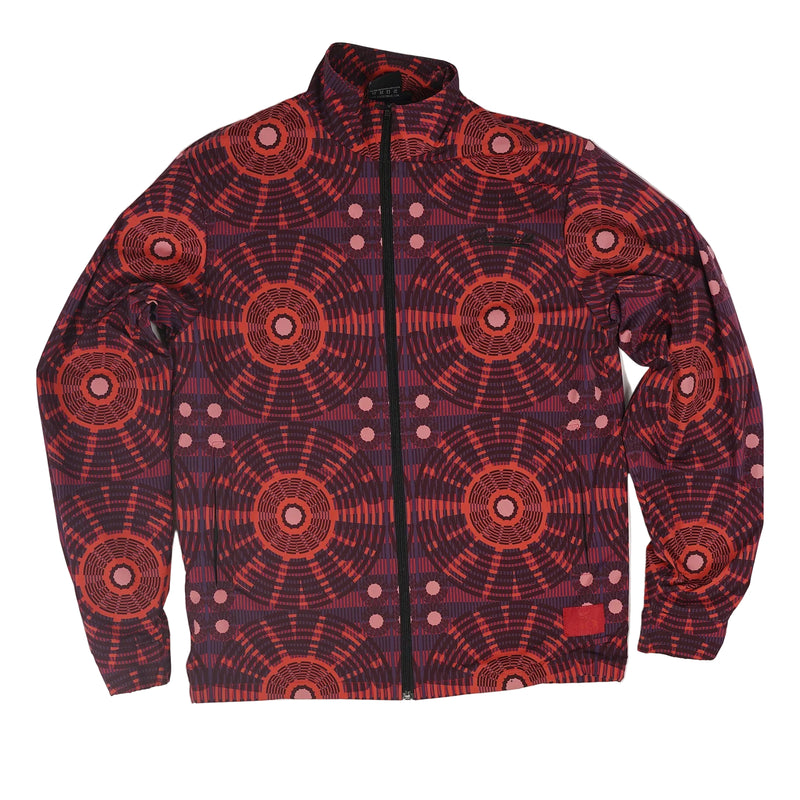 RIVERISWILD radial-print zip blouson - red / purple