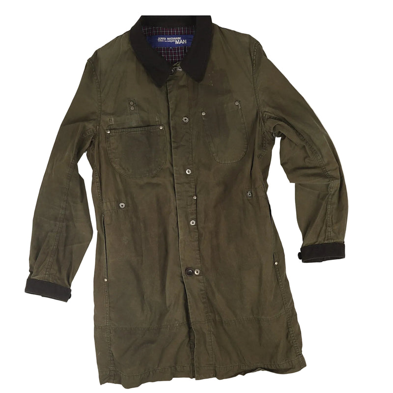 Junya Watanabe MAN waxed cotton chore coat - olive