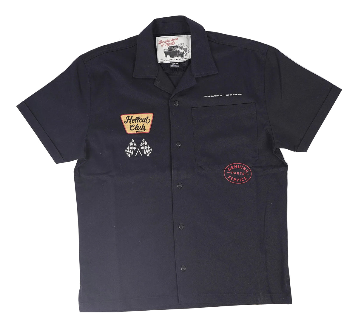 Under Armour x Dodge "Hellcat Club" camp-collar shirt - black