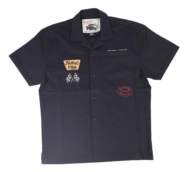 Under Armour x Dodge "Hellcat Club" camp-collar shirt - black
